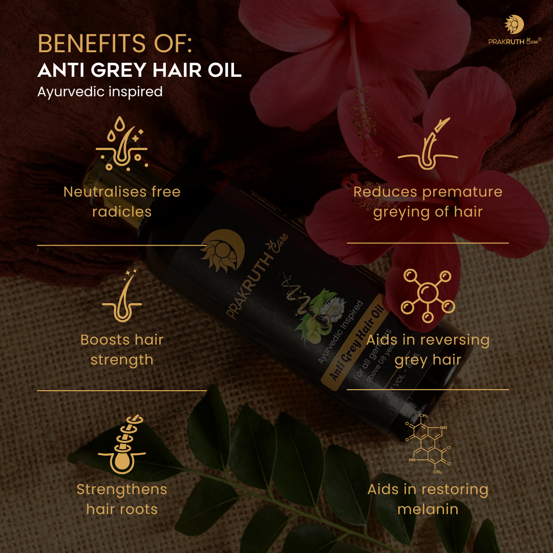 Ayurvedic Anti Grey Hair Oil by Prakruth Care