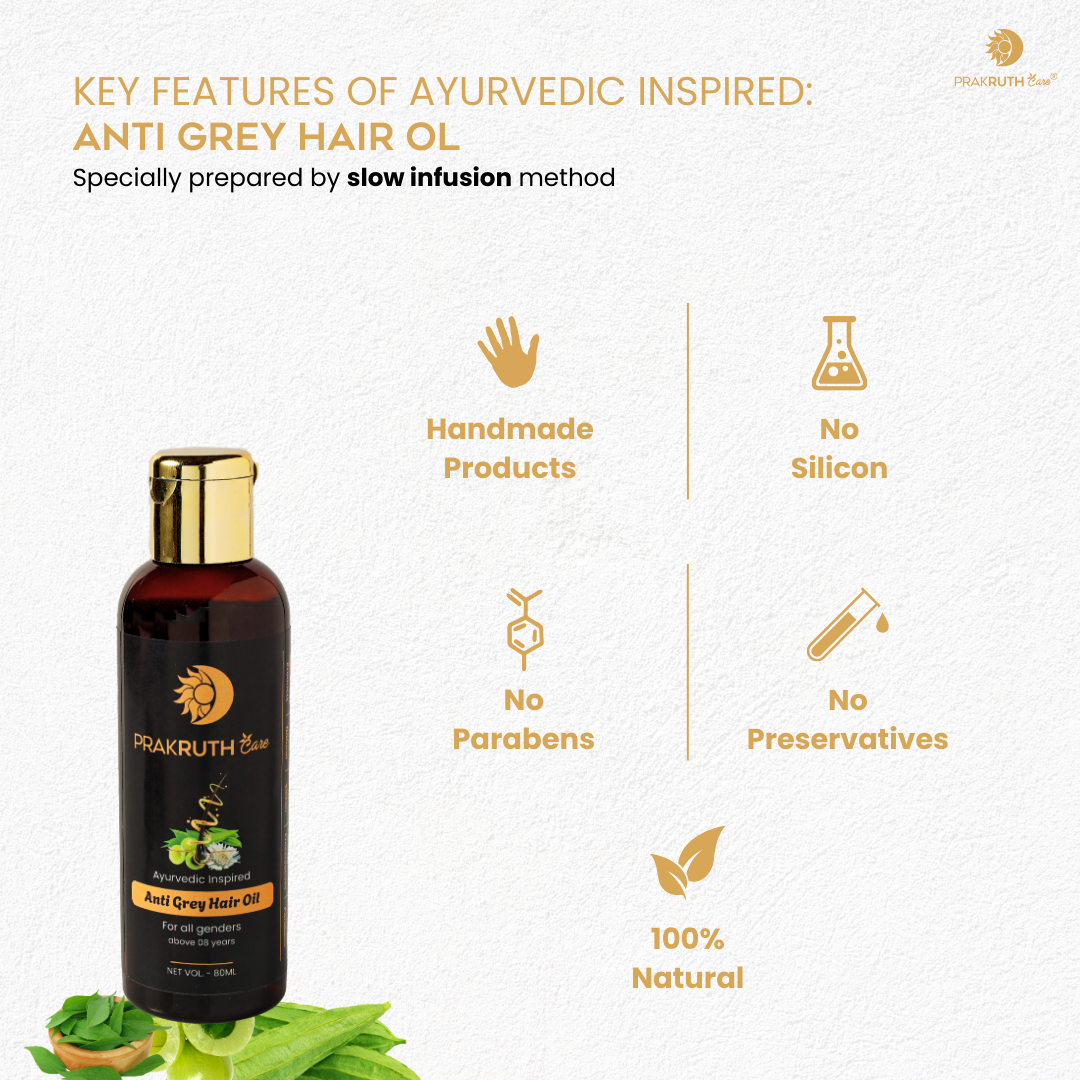 Ayurvedic Anti Grey Hair Oil by Prakruth Care
