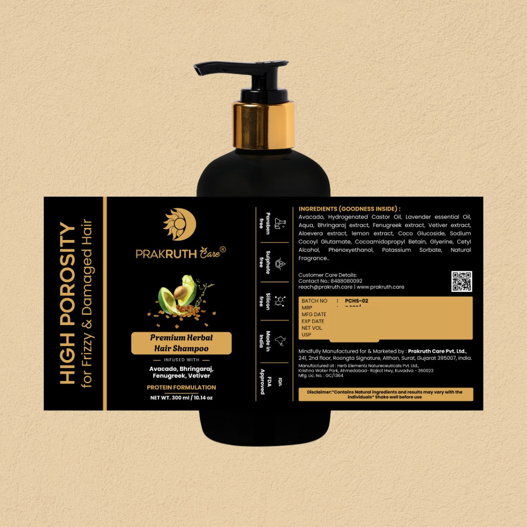 Herbal High Porosity Shampoo for Dry and Frizzy Hair