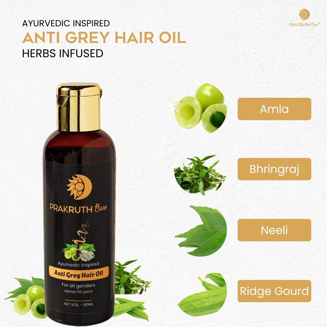 Ayurvedic Anti Grey Hair Oil by Prakruth Care