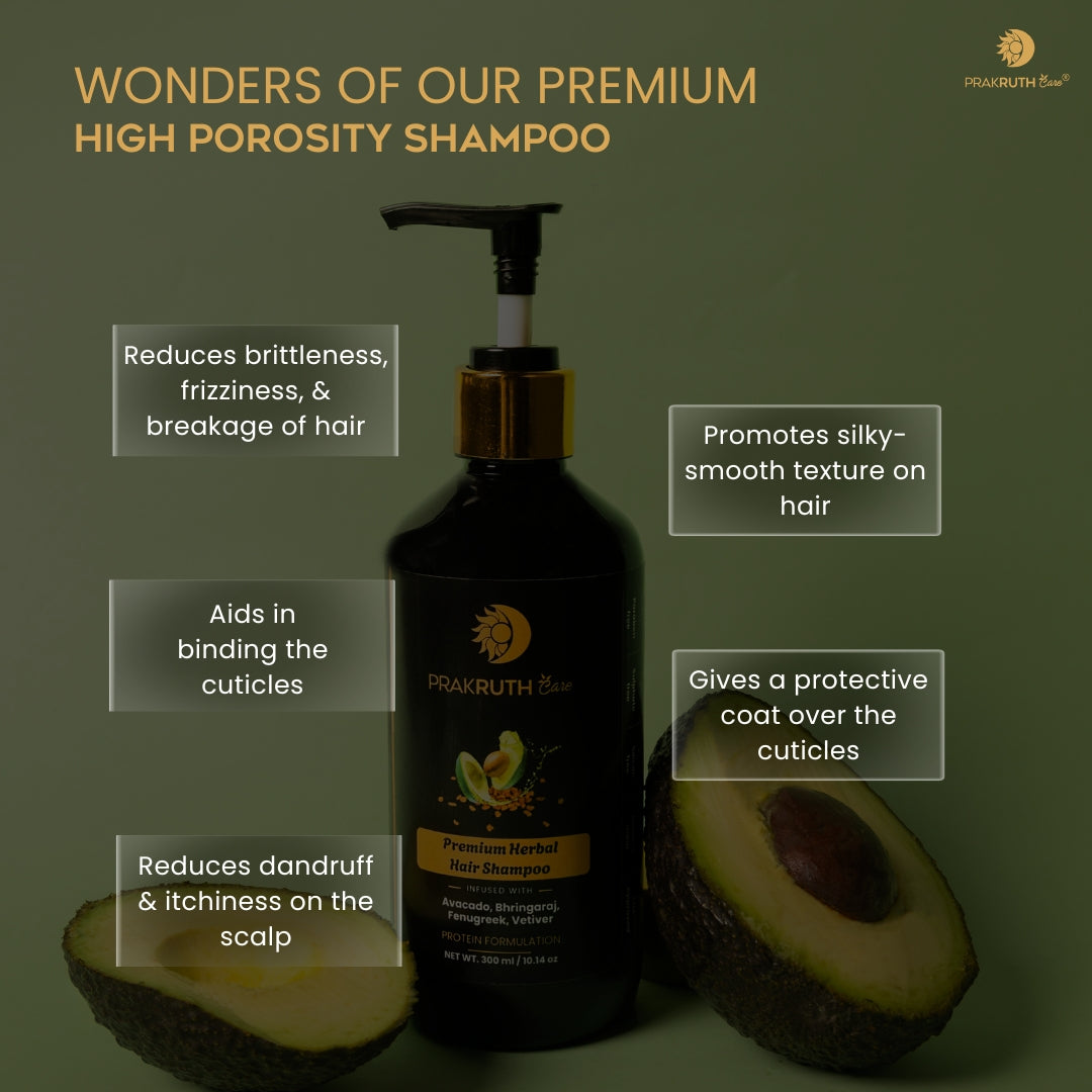 Herbal High Porosity Shampoo for Dry and Frizzy Hair