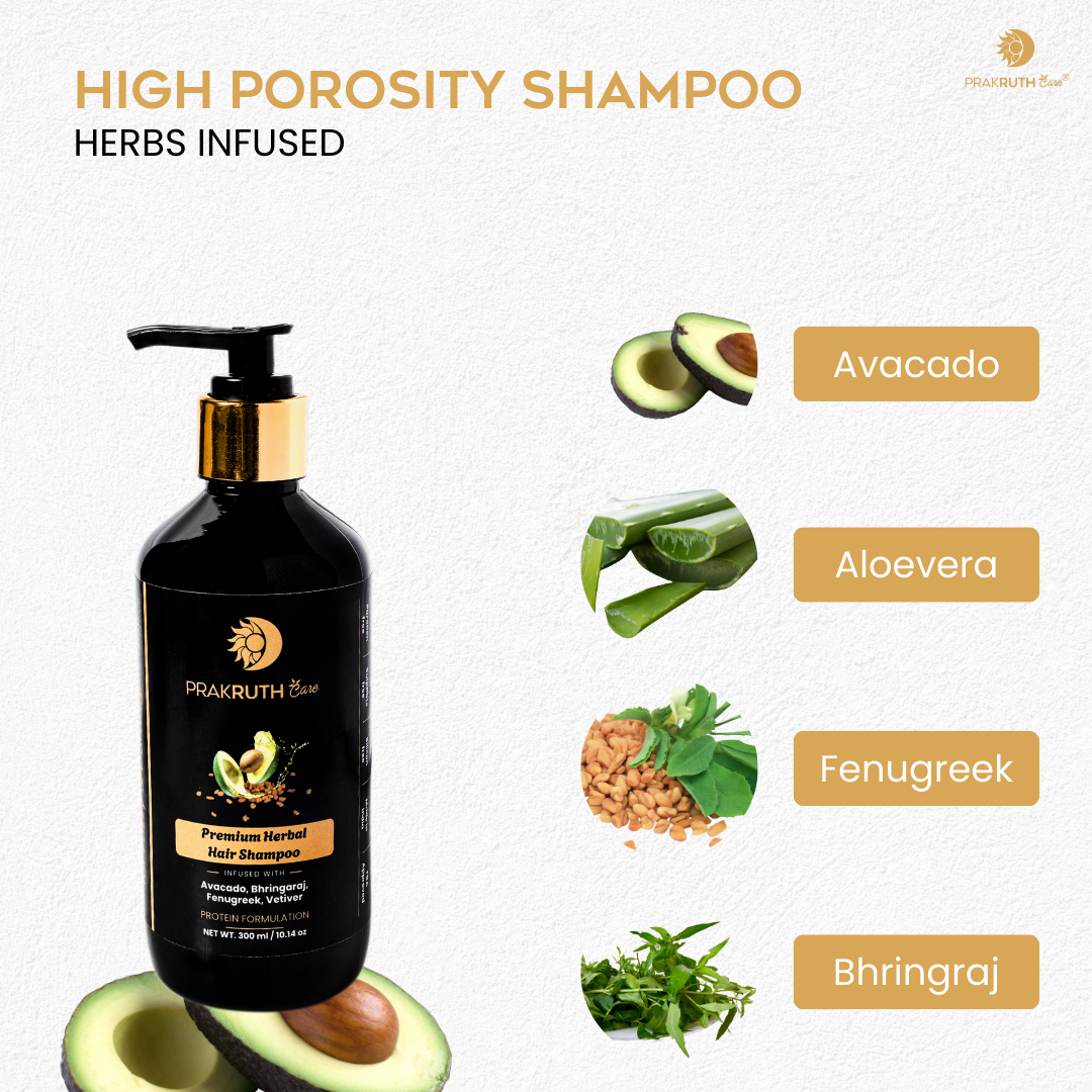 Herbal High Porosity Shampoo for Dry and Frizzy Hair